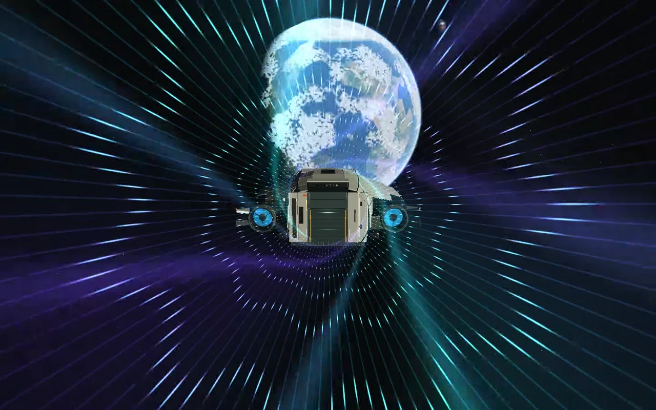 A Nomad closing on Aeon during relativistic travel